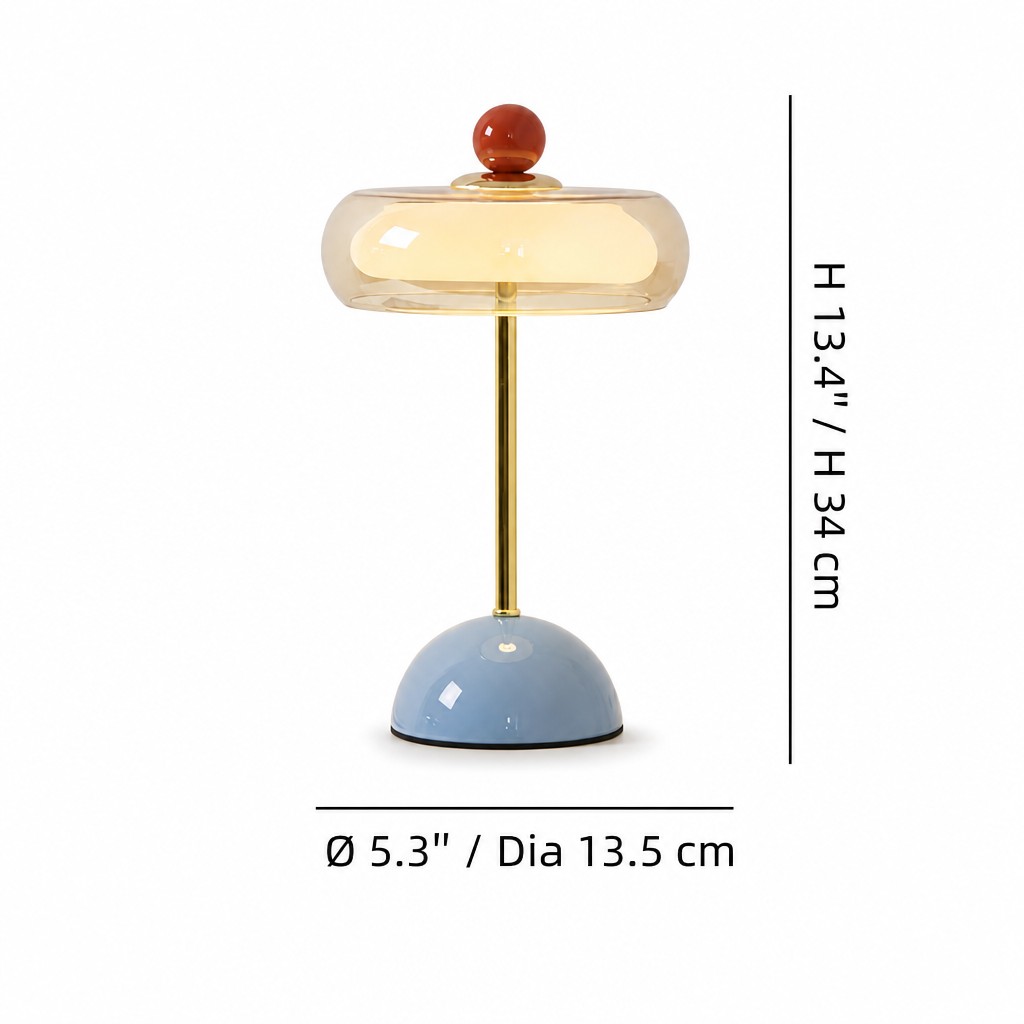 Lampă de masă modernă din sticlă dimensiune originală imagine informație