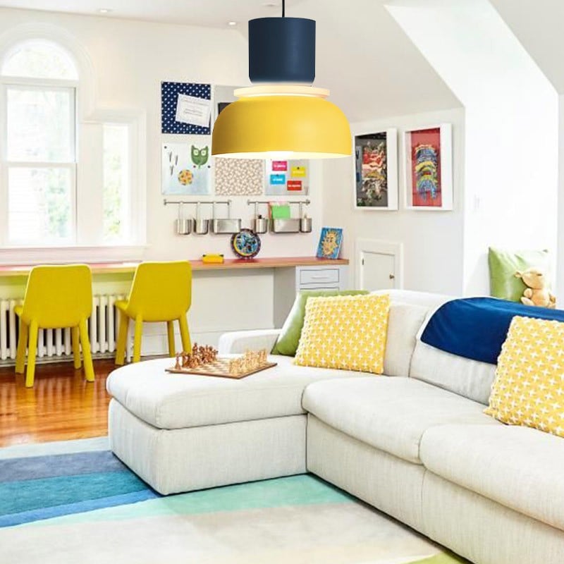 Macri Acrylic Colorful Bowl Shade Pendant Light For Kitchen