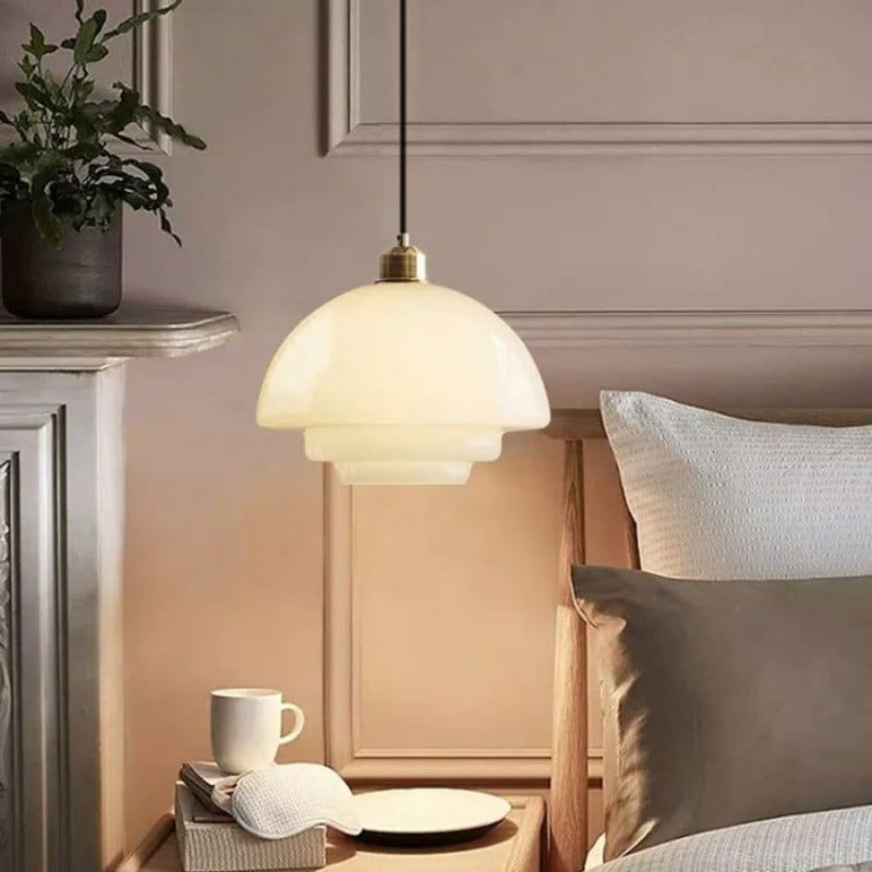Art Deco Opal Glass Pendant Light S45