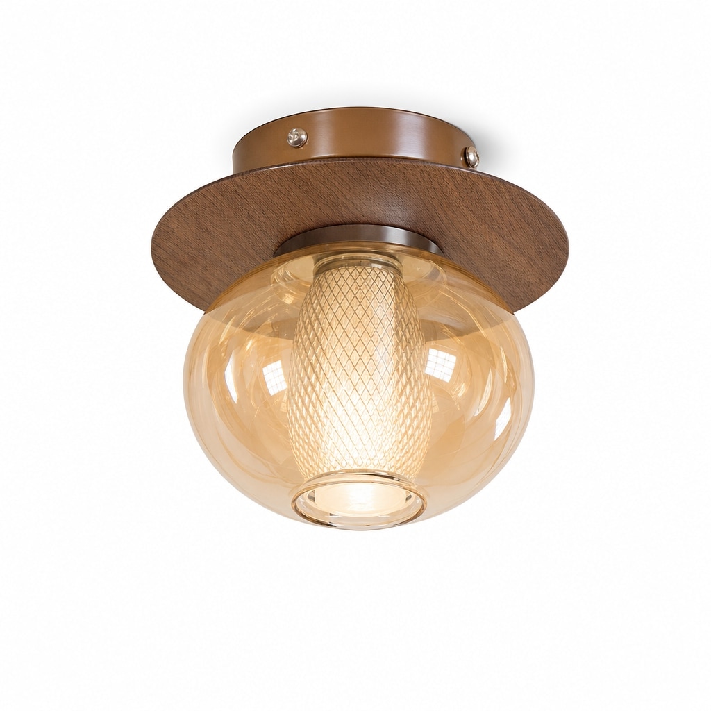 Bauhaus Glass Ceiling Light with French Cream Style for Hallway Entryway and Balcony Lighting Style C Three Color Dimmable Light