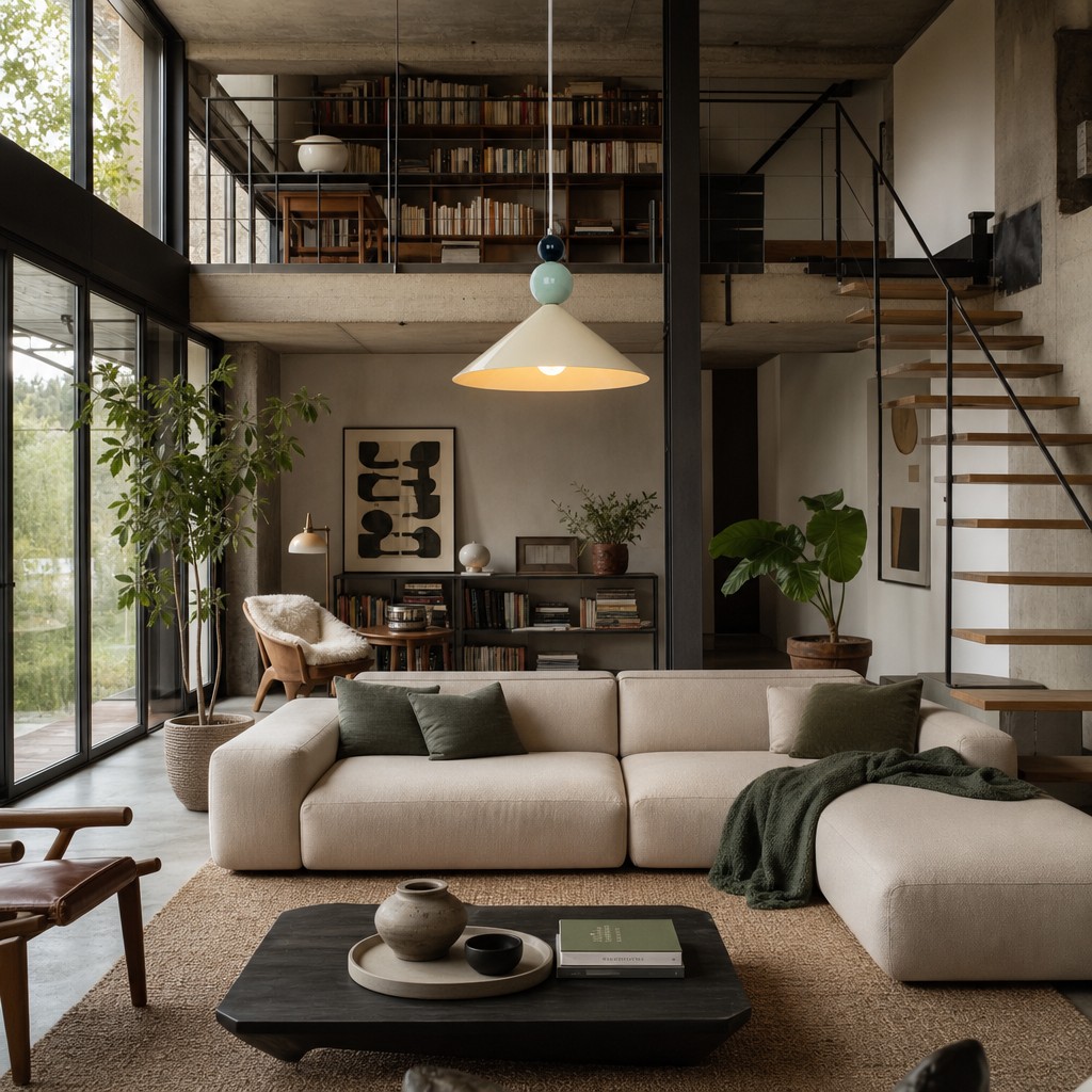 Cone pendant lamp shown in a room scene