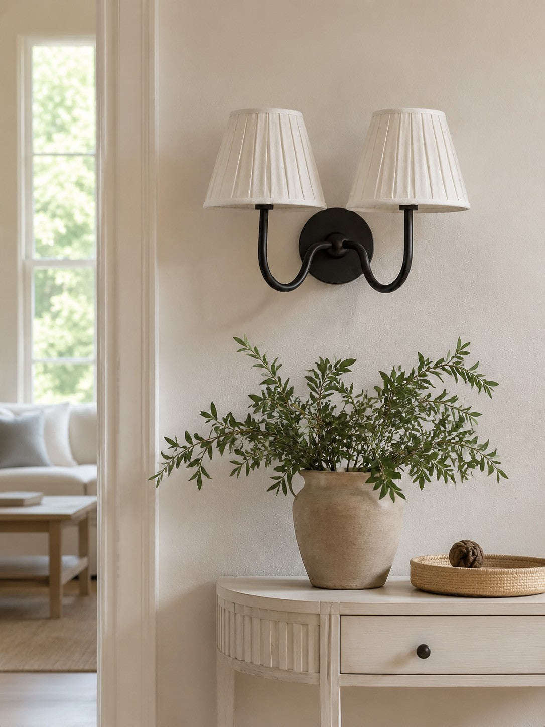 Luvora fabric shade wall sconce