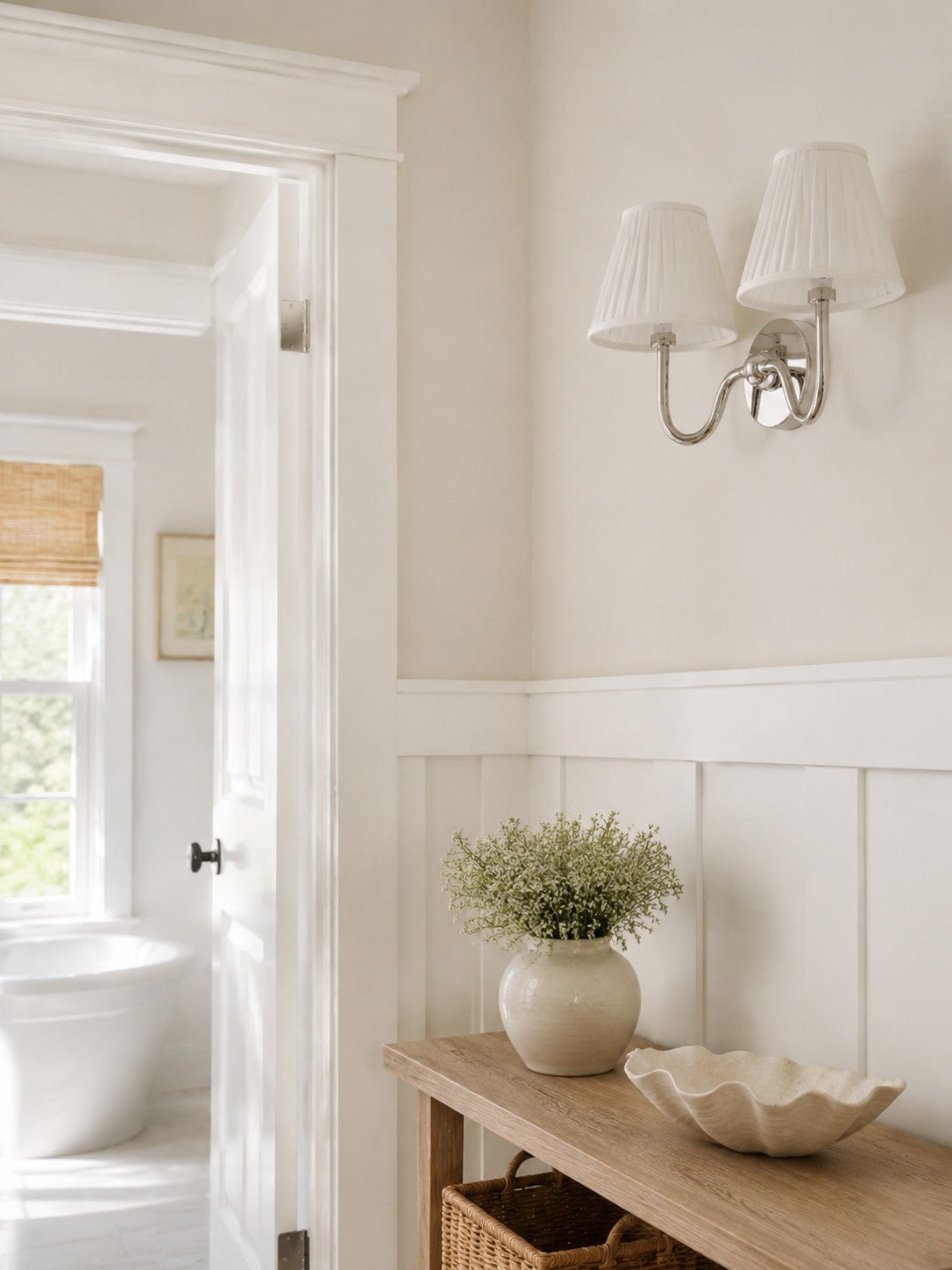 Luvora fabric shade wall sconce