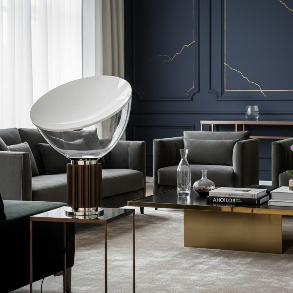 Cuvora table lamp on a living-room side table