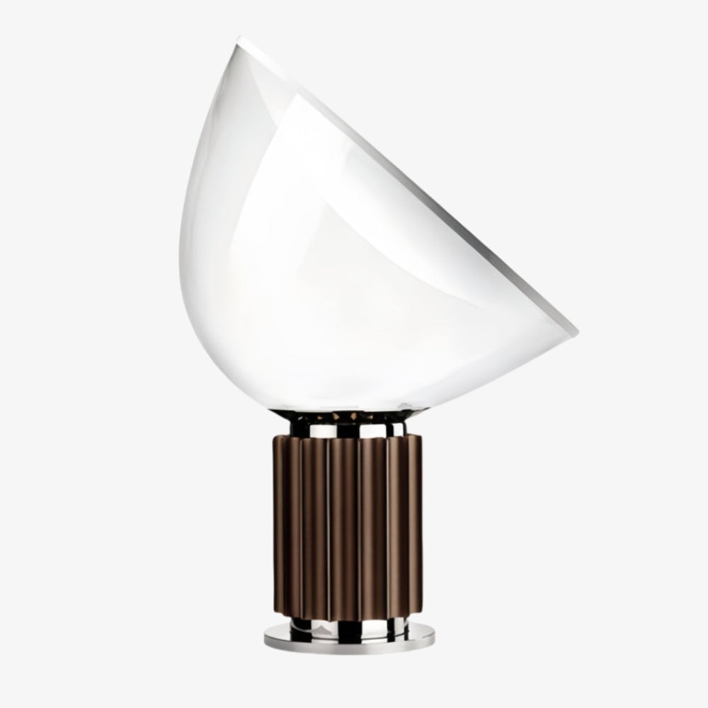 Cuvora glass bowl table lamp in Bronze with White reflector