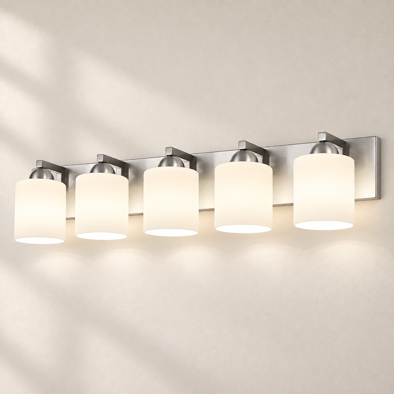 Chrome 5 lights Opal Glass
